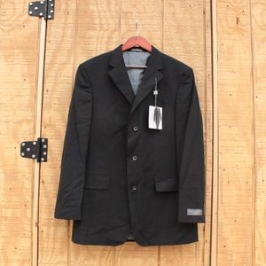 Oscar De La Renta Mens Black Suit 42L 36WX32L
